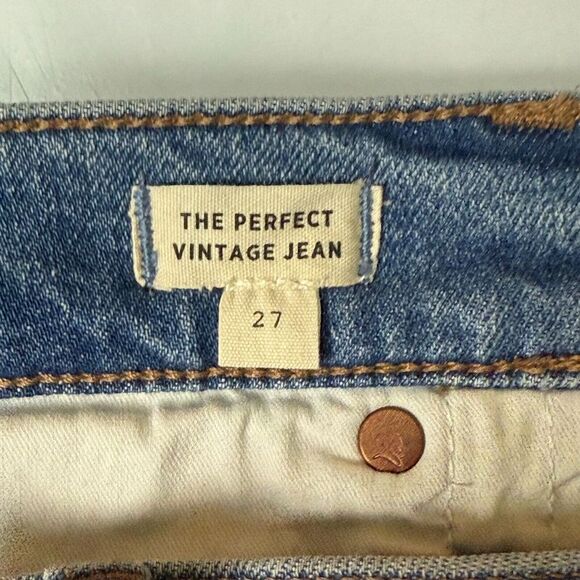 Madewell Jeans Womens 27 Blue The Perfect Vintage Distressed‎ High Rise Stretch - Picture 12 of 16